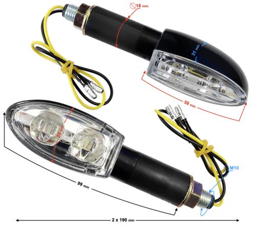 Set semnalizari MRT-046, LED (12 diode) negre, (E-mark)