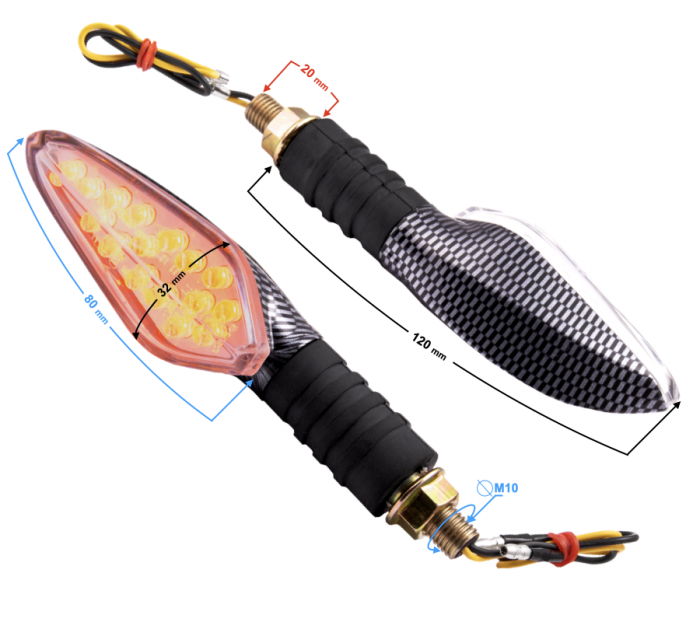 Set semnalizari MRT-090, LED 18 diode, culoare carbon, E-mark [3]