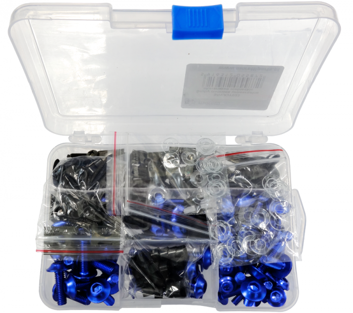 Set suruburi, cleme, prindere carene universale, culoare albastru/negru [2]