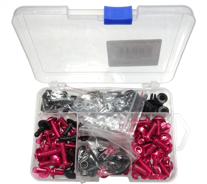 Set suruburi, cleme, prindere carene universale, culoare rosu/negru [2]