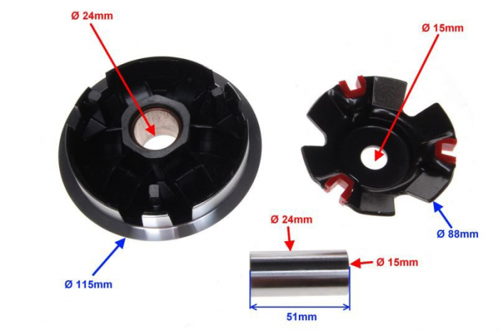 Set variator fata, scutere 125/150cc, tuning [2]