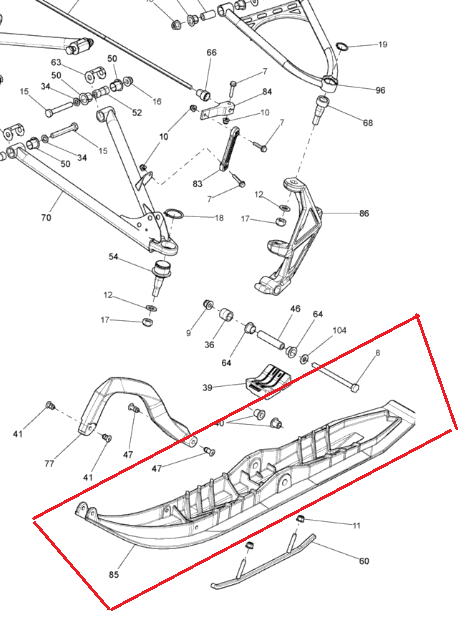 Ski negru Ski Doo