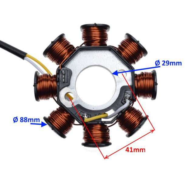 Stator 8 bobine, 3 fire, Sym Mio Peu, 50, 4T [2]