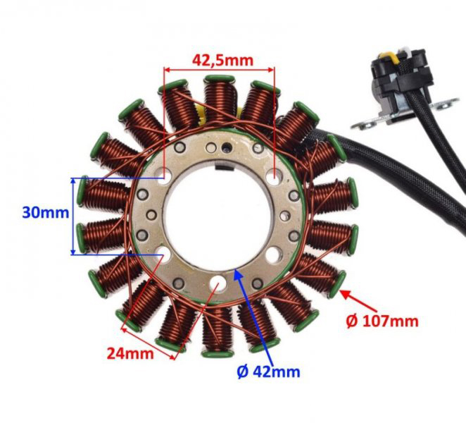 Stator aprindere 18 bobine, Honda Sh 300, echivalent 31120-KTW-B01 [2]