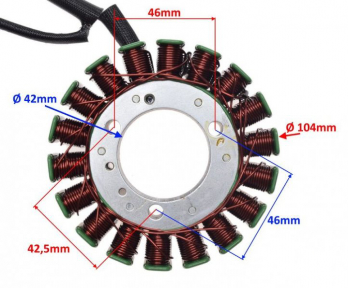 Stator aprindere 18 bobine Yamaha Tmax 500 01-03, echivalent 5GJ-81410-0100 [2]
