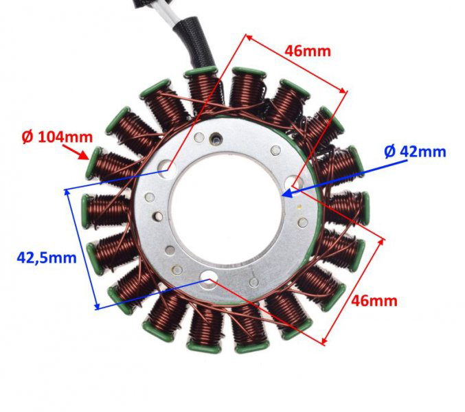 Stator aprindere 18 bobine Yamaha Tmax 500 04-07, echivalent 5VU-81410-0200 [2]