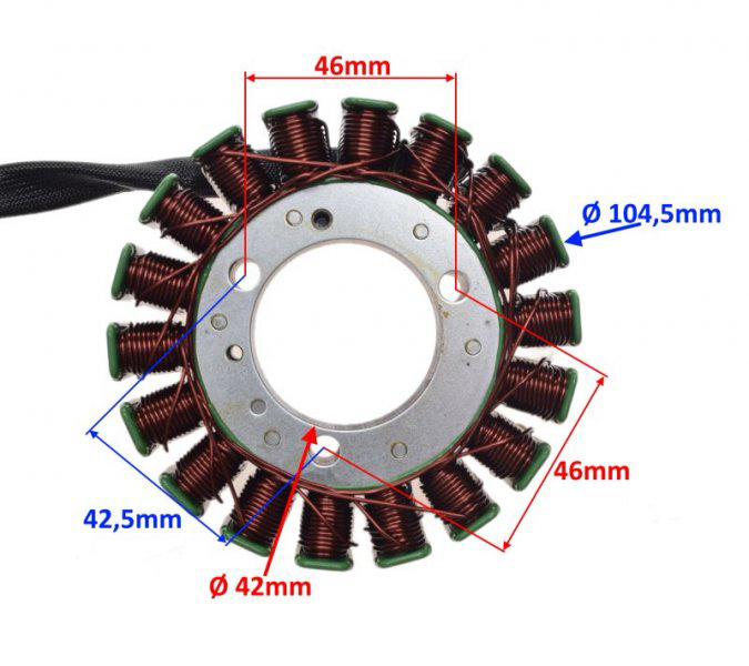 Stator aprindere 18 bobine Yamaha Tmax 500  08-11, echivalent 4B5-81410-0000 [2]