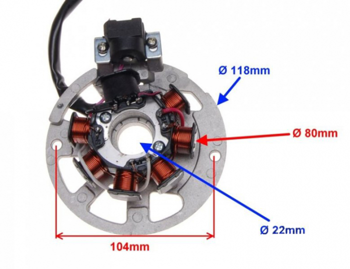Stator aprindere 2T, 6 bobine, 5 fire [3]