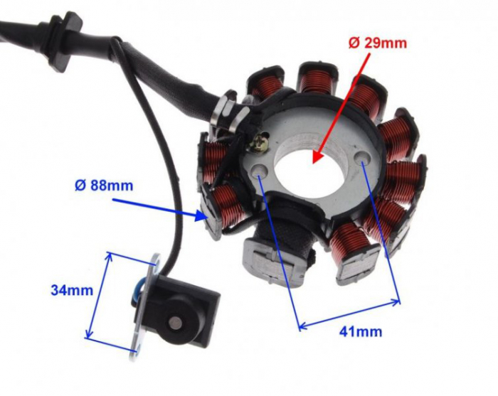 Stator aprindere cu cititor, 11 bobine, Gy6, 4T [4]