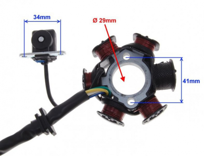 Stator aprindere cu cititor, 6 bobine, 5 fire [4]