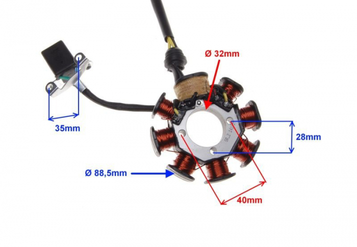 Stator aprindere cu cititor Shineray XY150-17, 8 bobine [2]