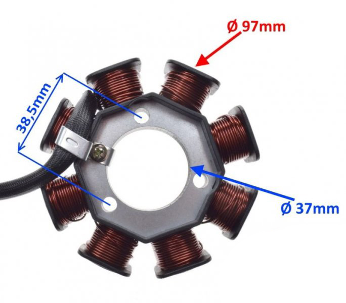 Stator aprindere DC Yamaha YBR 125, Beta 125RE, 8 bobine [2]