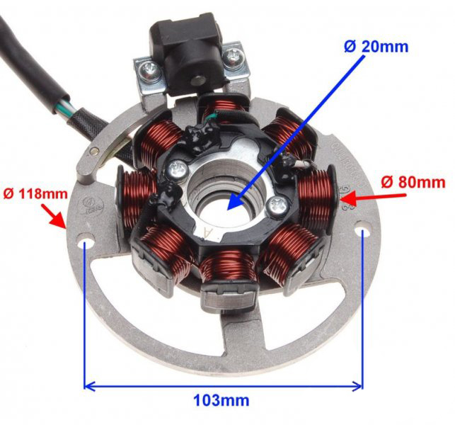Stator aprindere Keeway Pixel 8 bobine, 5 fire [2]