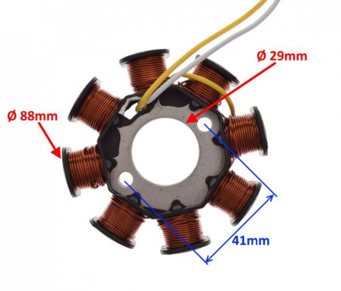 Stator aprindere Kymco Super 8 2T, 8 bobine, echivalent 31120-LHB3-E10 [2]
