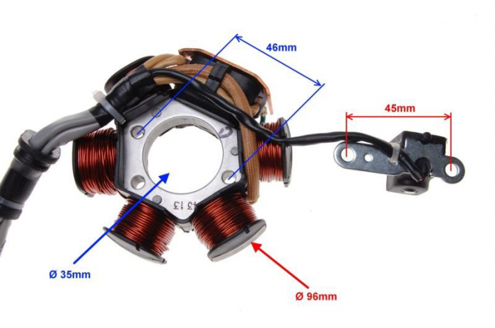 Stator aprindere Piaggio Gilera 6 bobine, 7 fire [3]
