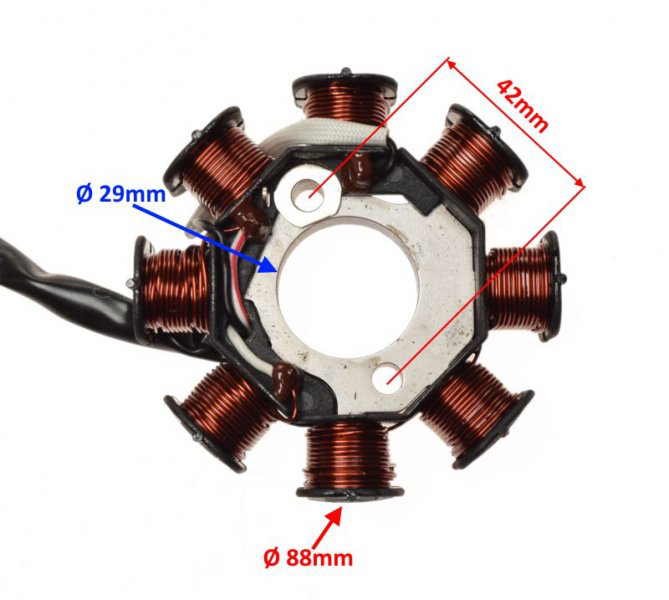 Stator aprindere si cititor Kymco Super 9 2T, 8 bobine [2]