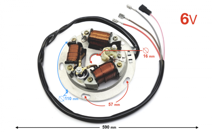 Stator aprindere Simson 2T 50cc, 6V cu platina [3]