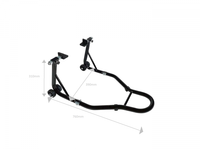 Stender motociclete spate strada si adaptor cu gheare, culoare negru [3]