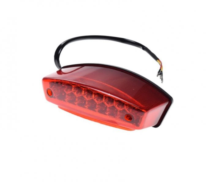 Stop spate WM moto atv universal, sticla rosie, LED