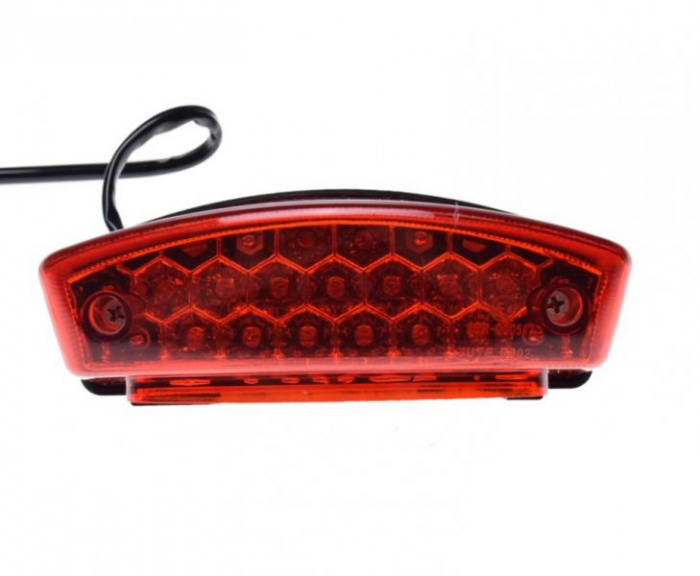 Stop spate WM moto/atv universal, sticla rosie, LED [2]