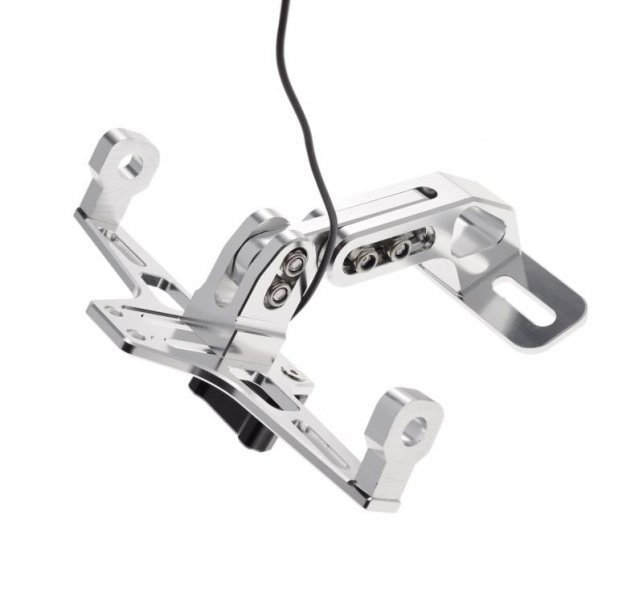 Suport numar + lampa, pentru moto & atv, aluminiu, culoare argintiu, universal [2]