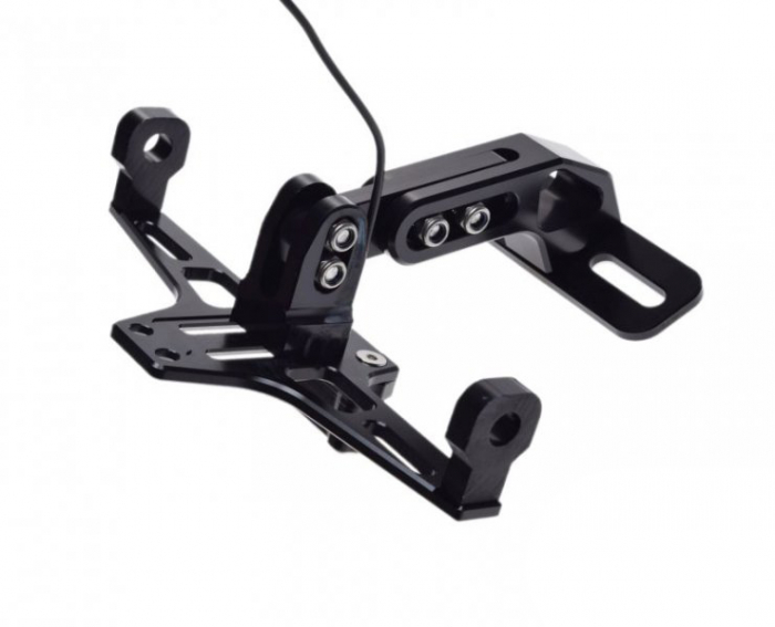 Suport numar + lampa, pentru moto & atv, aluminiu, culoare negru, universal [2]