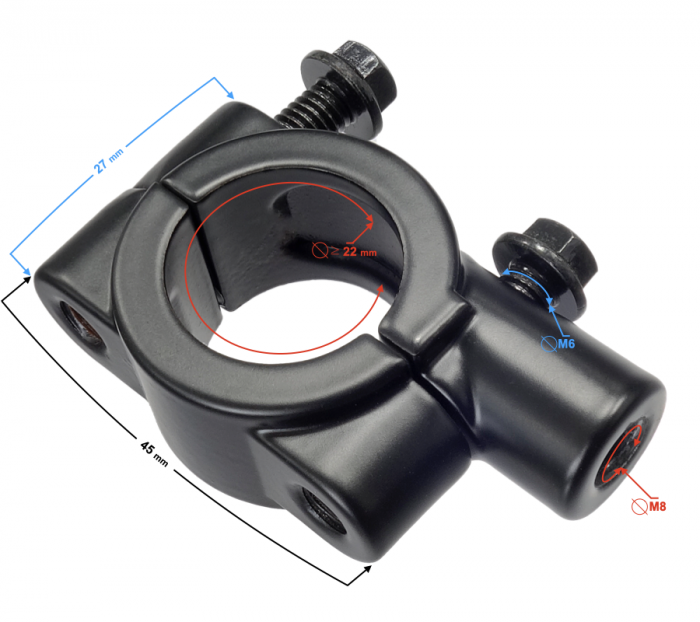 Suport pentru oglinda moto, filet 8mm [2]