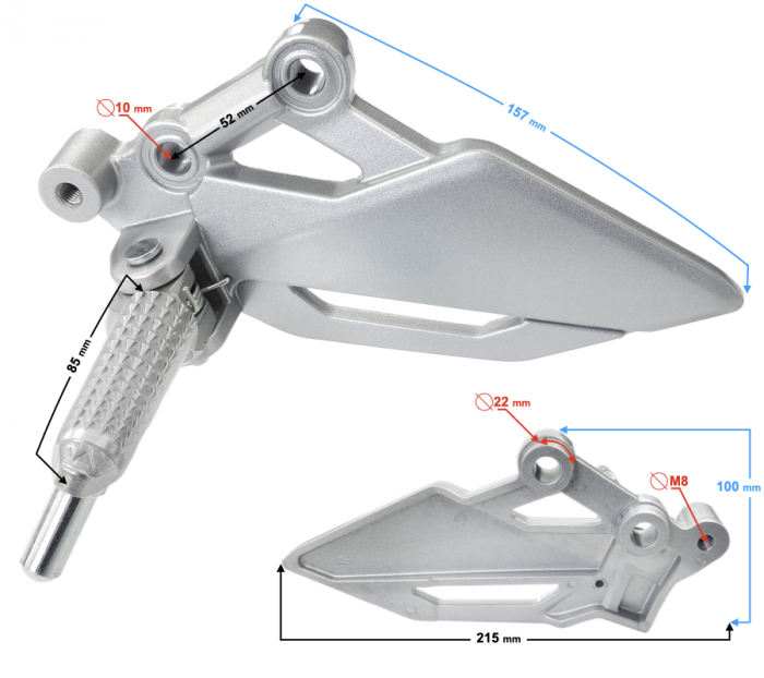 Suport si scarita pilot SX fata Barton Blade-R125 [3]