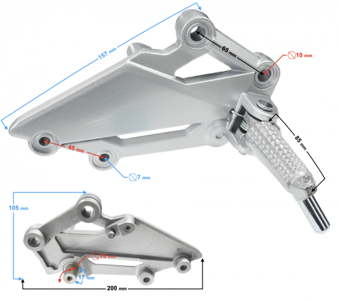 Suport si scarita pilot dreapta fata Barton Blade-R [3]
