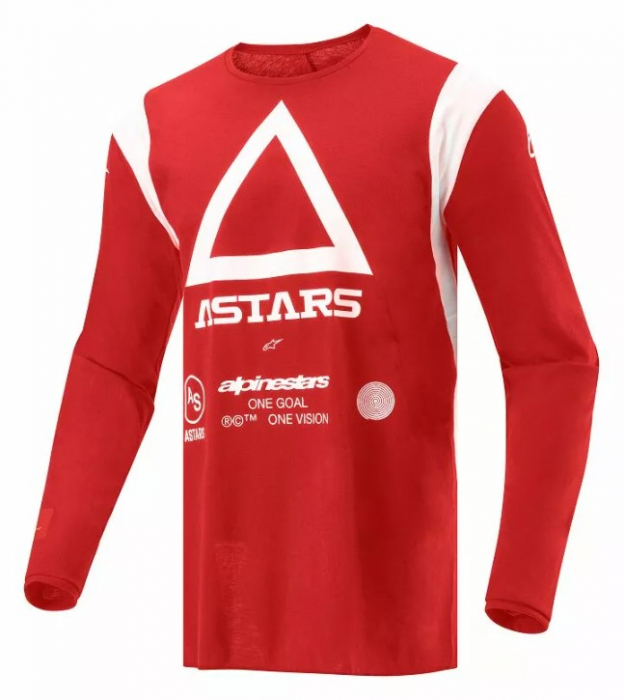 Tricou atv cross Alpinestars Techdura, culoare rosu alb, marime M