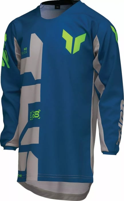 Tricou atv cross copii Thor LaunchMode Forge, culoare albastru gri, marime Y2XS