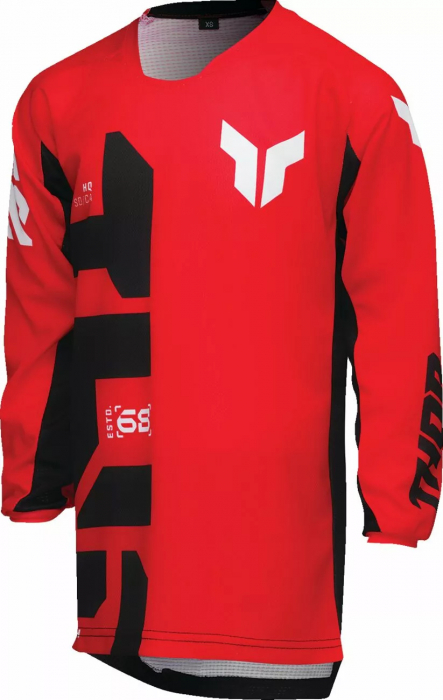 Tricou atv cross copii Thor LaunchMode Forge, culoare rosu negru, marime YL