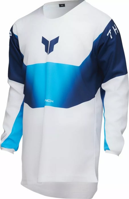 Tricou atv cross copii Thor LaunchMode Storm, culoare alb albastru, marime XS