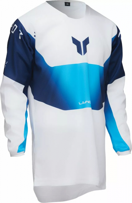 Tricou atv/cross copii Thor LaunchMode Storm, culoare alb/albastru, marime YM [2]