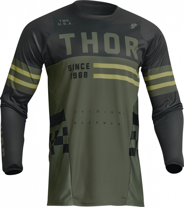 Tricou atv cross copii Thor Pulse Combat, culoare army, marime XS