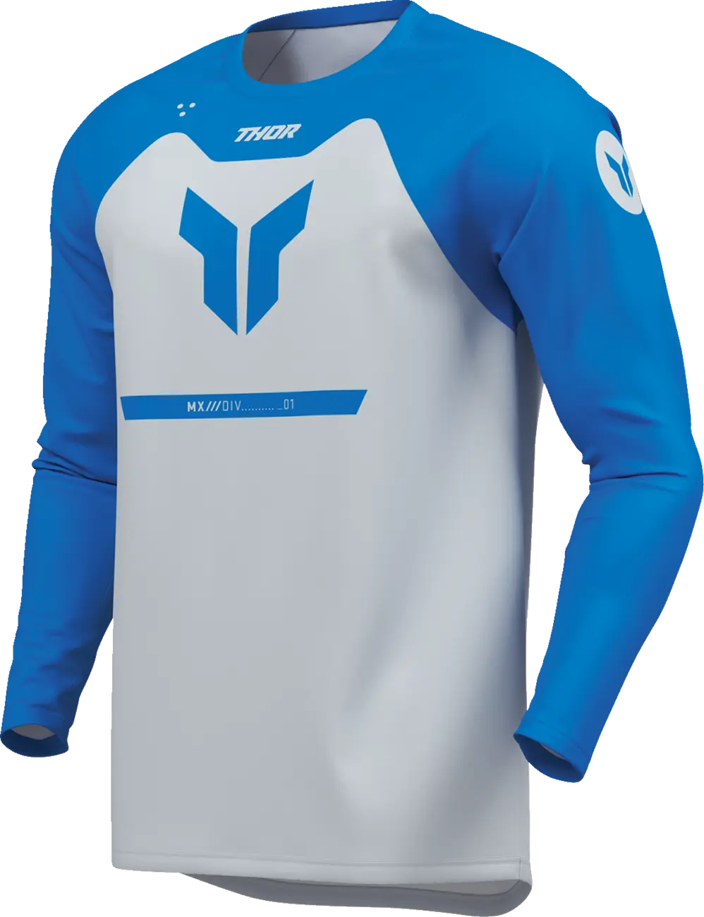Tricou atv cross copii Thor Ridemode Menace, culoare gri albastru, marime 2YXS