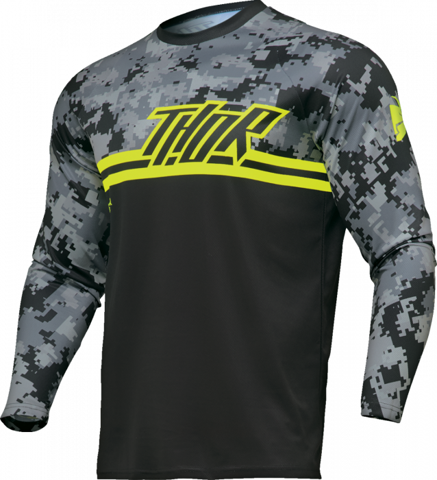 Tricou atv cross copii Thor Sector Digi Camo, culoare negru camo, marime YXS