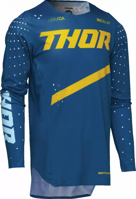 Tricou atv/cross copii Thor SportMode Brave, culoare albastru/galben, marime YM [2]