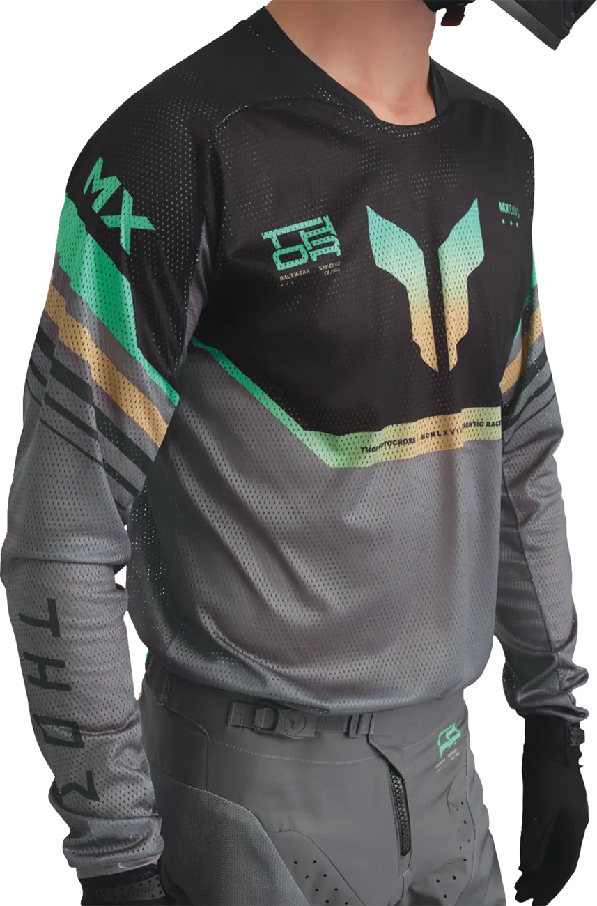 Tricou atv/cross Thor Launchmode Air Raptor, culoare gri/negru, marime 3XL [7]