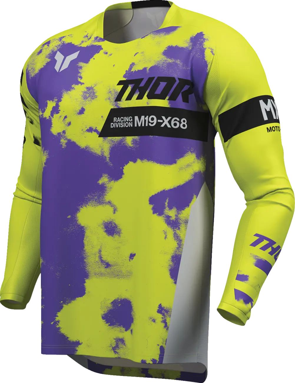Tricou atv cross Thor Launchmode Bleach, culoare galben fluo mov, marime 3XL