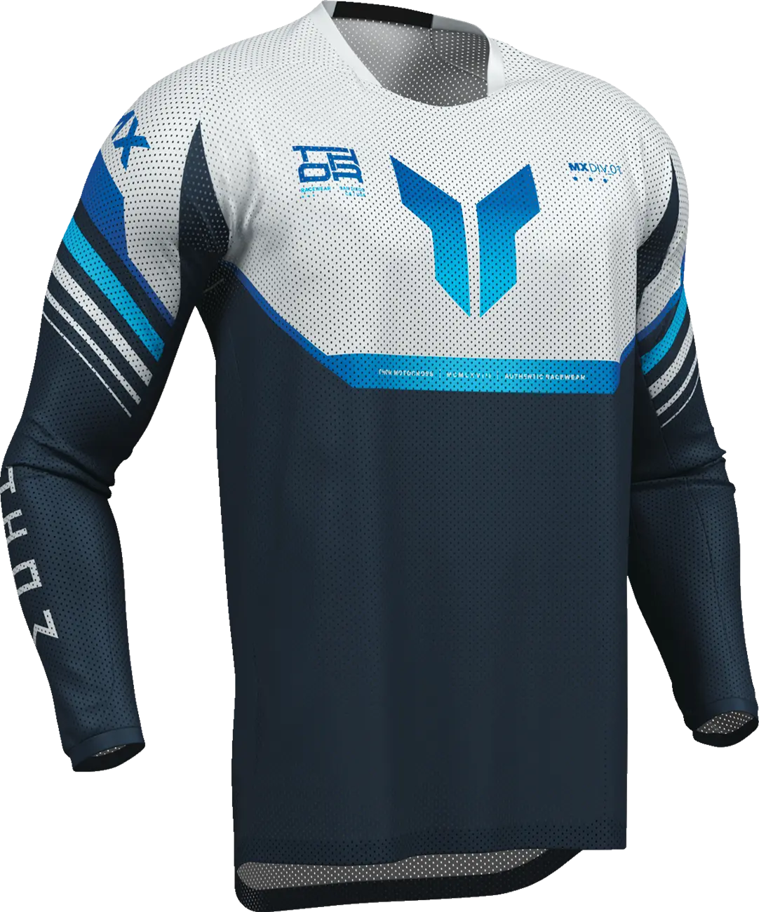 Tricou atv/cross Thor Launchmode Air Raptor, culoare albastru/alb, marime 2XL [3]