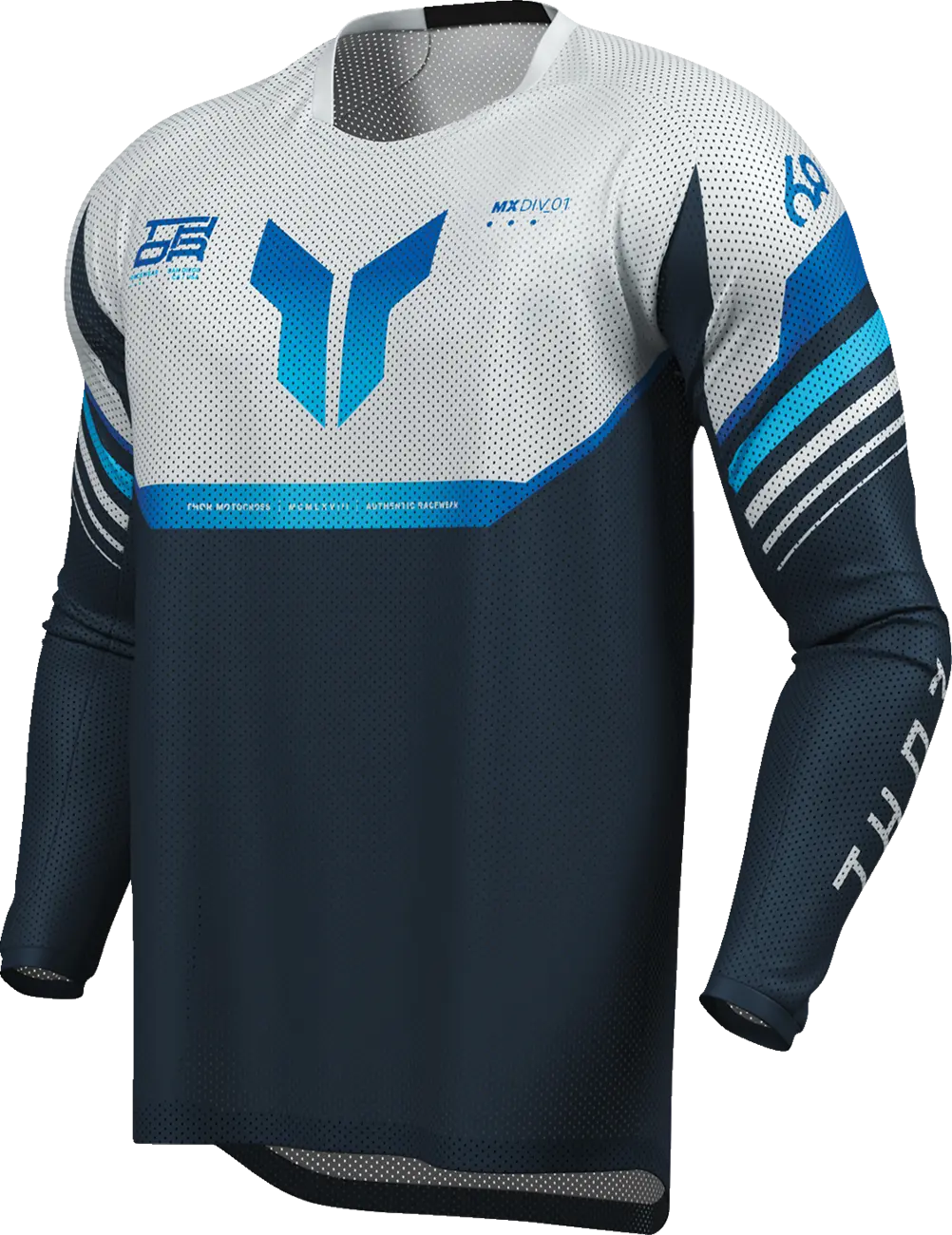 Tricou atv cross Thor Launchmode Air Raptor, culoare albastru alb, marime S