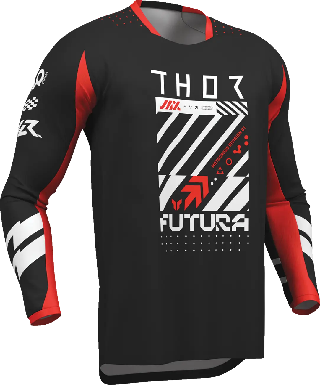 Tricou atv/cross Thor Launchmode Futura, culoare negru/rosu, marime XL [3]