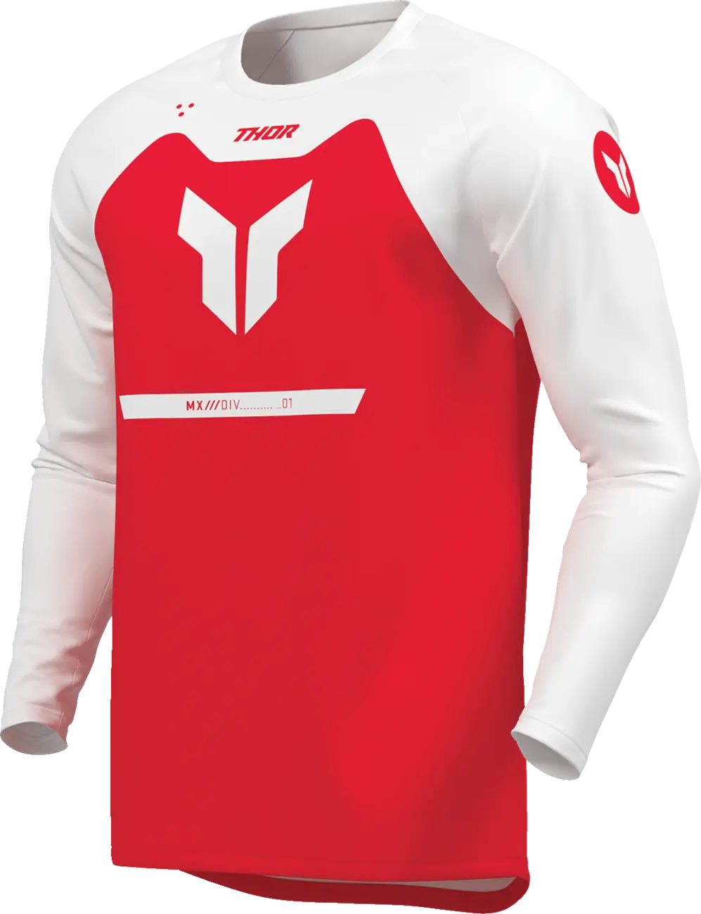 Tricou atv cross Thor Ridemode Menace, culoare rosu alb, marime XL