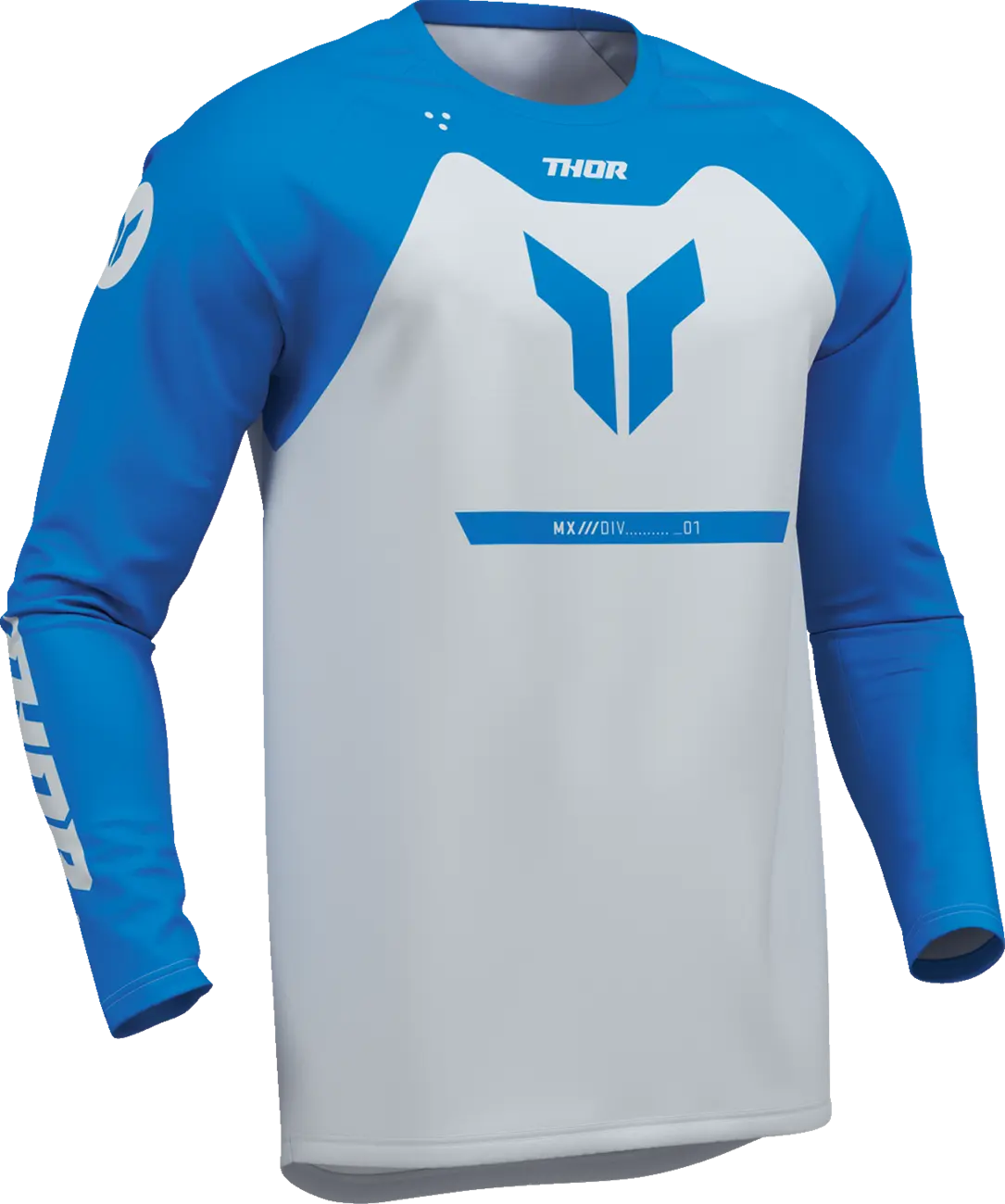 Tricou atv/cross Thor Ridemode Menace, culoare gri/albastru, marime 2XL [4]