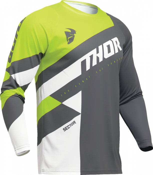 Tricou atv cross Thor Sector Checker, culoare gri verde, marime S