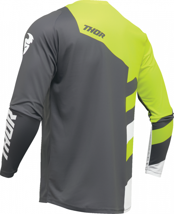Tricou atv/cross Thor Sector Checker, culoare gri/verde, marime M [2]