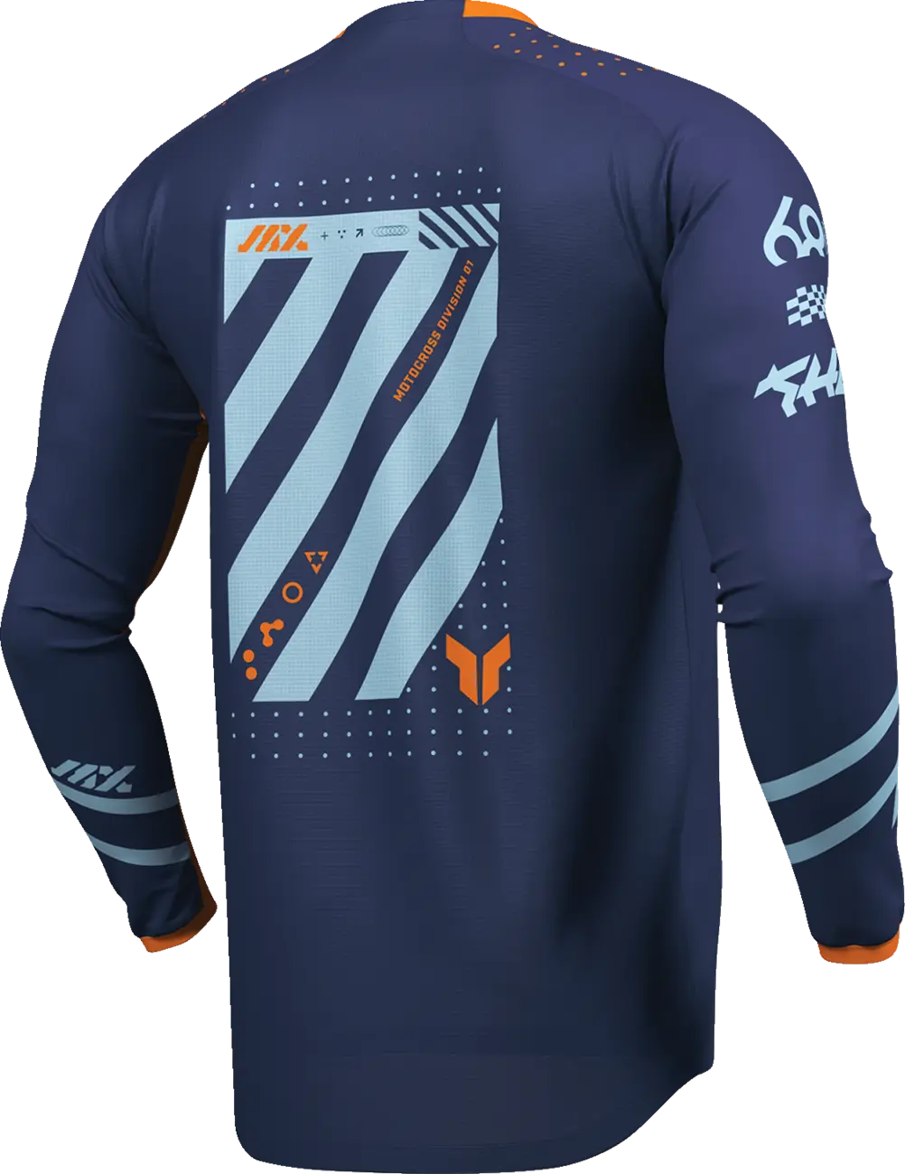 Tricou atv/cross Thor Launchmode Futura, culoare bleumarin/portocaliu, marime S [4]