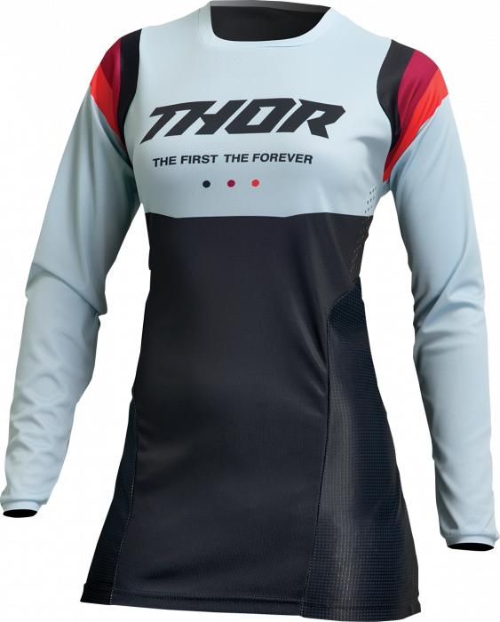 Tricou dama atv cross Thor Pulse REV, culoare negru alb menta, marime XS