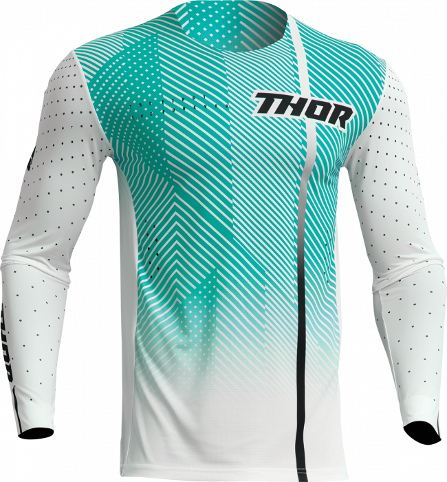 Tricou motocross enduro Thor Prime Tech, culoare alb turcoaz, marime XL